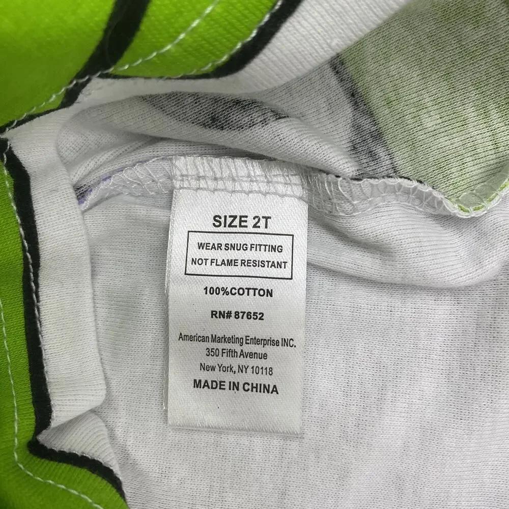 Disney Pixar Toy Story Buzz Lightyear 2-Piece Pajama Set 2T Green Cotton NWT